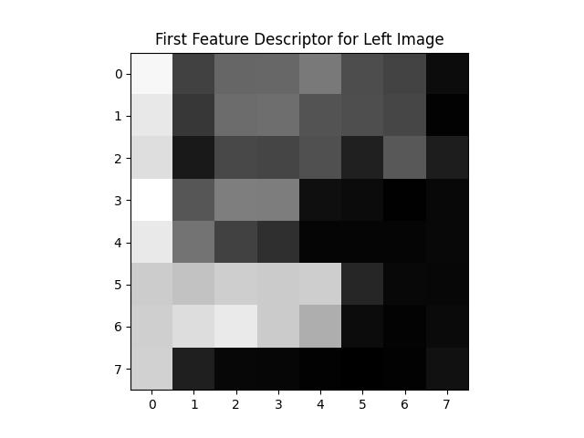 First Feature Descriptor of Left Image